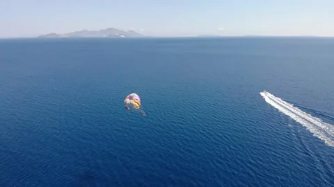 Parasailing on the sea Stock Footage 155596122