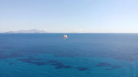 Parasailing on the sea Stock Footage 155596133