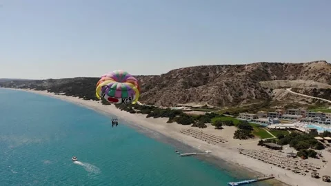 Parasailing on the sea Stock Footage 155596137