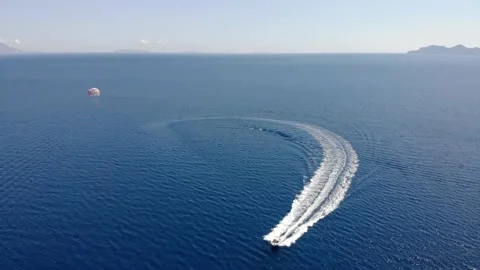 Parasailing on the sea Stock Footage 155596175