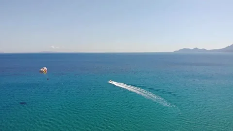 Parasailing on the sea Stock Footage 155596188