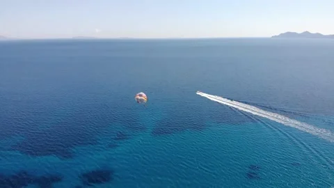 Parasailing on the sea Stock Footage 155596206