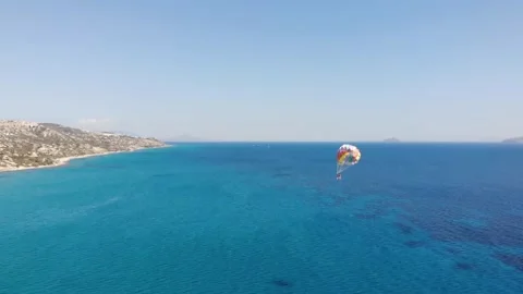 Parasailing on the sea Stock Footage 155596211