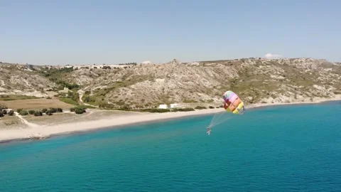 Parasailing on the sea Stock Footage 155596250
