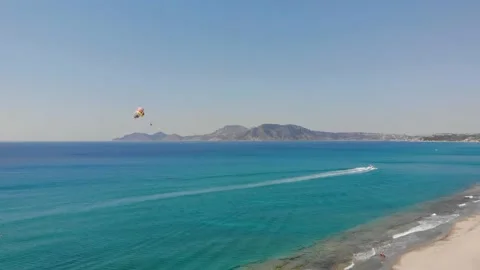 Parasailing on the sea Stock Footage 155596494