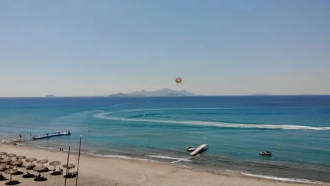 Parasailing on the sea Stock Footage 155596498