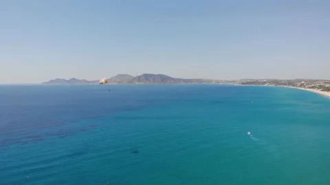 Parasailing on the sea Stock Footage 155596680