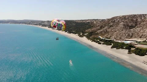Parasailing on the sea Stock Footage 155596892