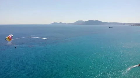 Parasailing on the sea Stock Footage 155596908