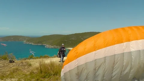 Parasailing off Shelley Beach Stock Footage 89153268