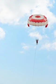Parasailing in the sky Stock Photos