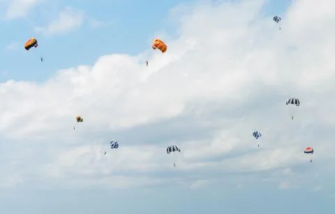 Parasailing in the sky Stock Photos