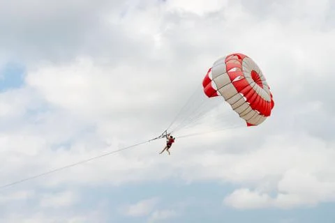 Parasailing in the sky Stock Photos