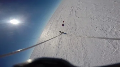 Parasailing on snow adventure Vídeos de archivo 79979239