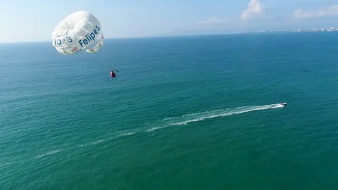 Parasailing in Summer Stock Footage