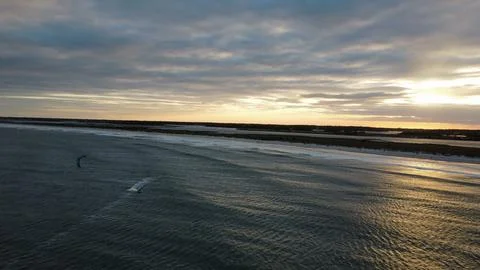 Parasailing at sunset Fotos de archivo