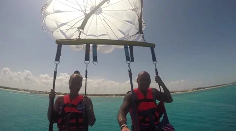 Parasailing view from the air Stock Footage 45624314