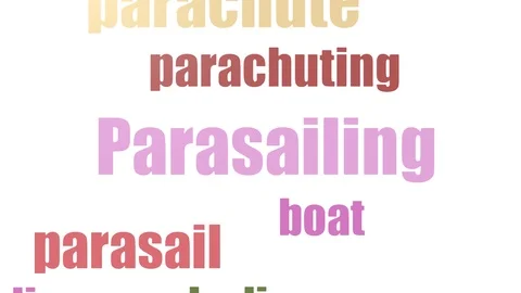 Parasailing Wordcloud Animated Isolated Vídeos de archivo 107222531