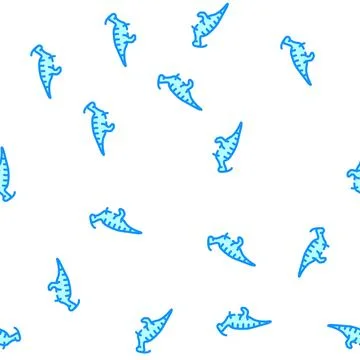 Parasaurolophus dinosaur vector seamless pattern sign Stock Illustration