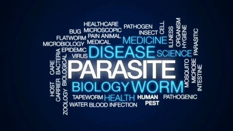 Parasite animated word cloud, text design animation. Stock Footage 77265311