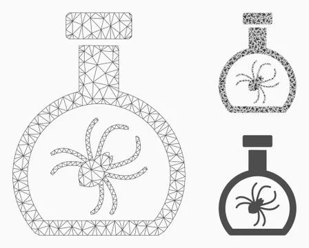 Parasite Container Retort Vector Mesh 2D Model and Triangle Mosaic Icon Stock Illustration