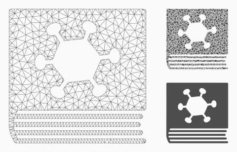 Parasite Encyclopedia Vector Mesh Wire Frame Model and Triangle Mosaic Icon Stock Illustration