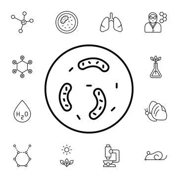 Parasite flat vector icon in biology pack Stock Illustration