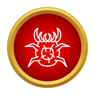 Parasite insect mite tick red circle icon Stock Illustration