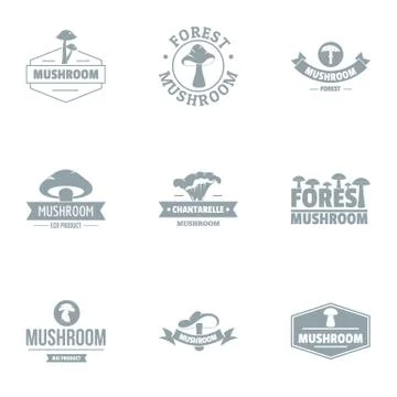 Parasite logo set, simple style Illustrazione stock