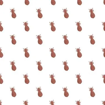 Parasite louse head lice repeating seamless pattern Stock Illustration