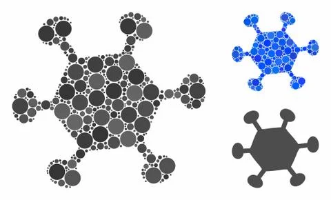 Parasite microbe Composition Icon of Round Dots Stock Illustration
