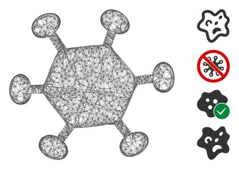 Parasite Microbe Web Vector Mesh Illustration Stockillustratie