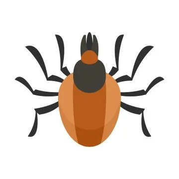 Parasite mite icon, flat style Stock Illustration