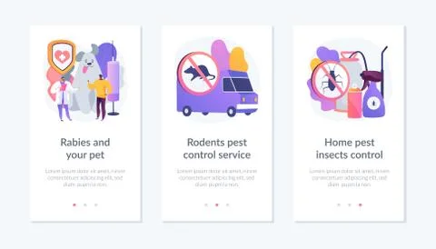 Parasite protection app interface template. 스톡 일러스트