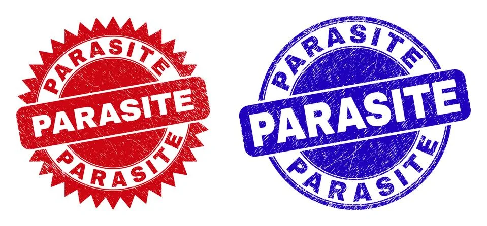 PARASITE Rounded and Rosette Watermarks with Corroded Surface Stock-Illustration