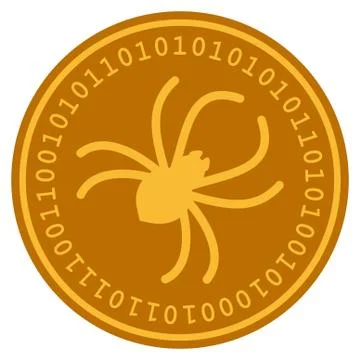 Parasite Spider Digital Coin 스톡 일러스트