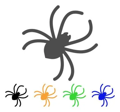 Parasite Spider Flat Icon Stock Illustration