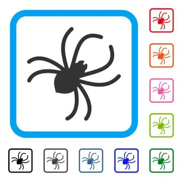 Parasite Spider Framed Icon Stock Illustration
