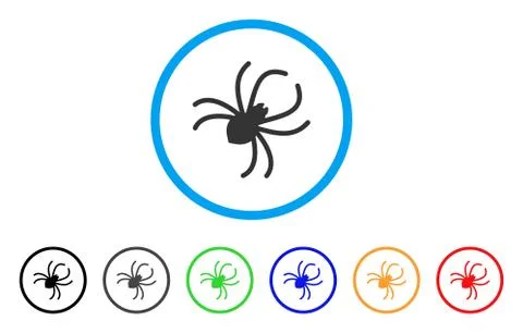 Parasite Spider Rounded Icon Illustrazione stock
