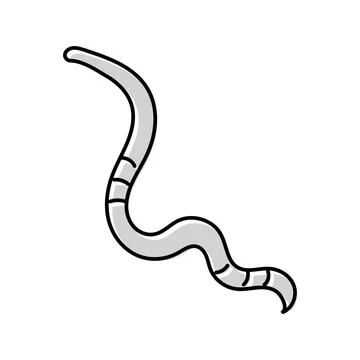 Parasite worm color icon vector illustration Illustrazione stock