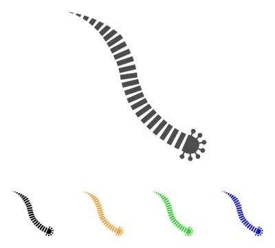 Parasite Worm Flat Icon Stock Illustration
