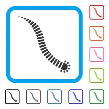 Parasite Worm Framed Icon Stock Illustration