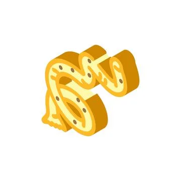 Parasite worm isometric icon vector illustration Stock Illustration