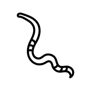 Parasite worm line icon vector illustration Illustrazione stock