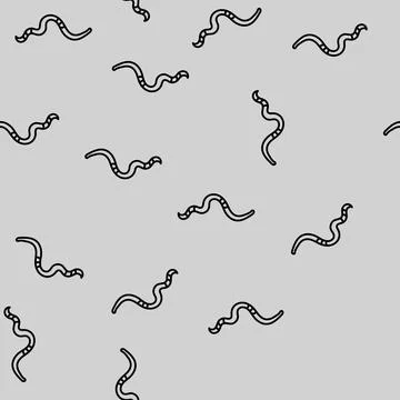 Parasite worm vector seamless pattern Stock Illustration