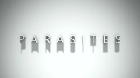 Parasites 3D title animation with shadows on a white background Vídeos de archivo 296511937