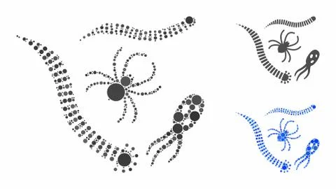 Parasites Composition Icon of Round Dots Illustrazione stock