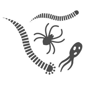 Parasites Flat Icon Illustrazione stock