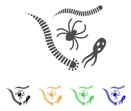 Parasites Flat Icon Stock Illustration