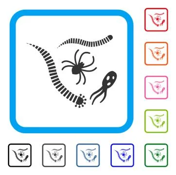 Parasites Framed Icon Stock Illustration